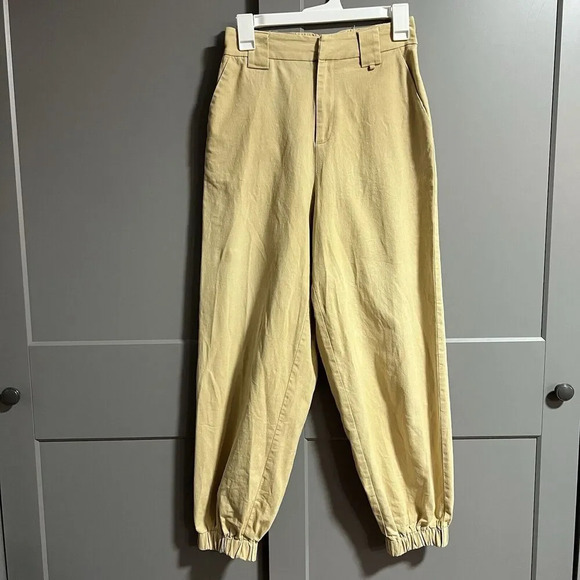 I.Am.Gia Womens Cobain Elastic Waist High Rise Jogger Pants Yellow Size Small - Picture 1 of 11